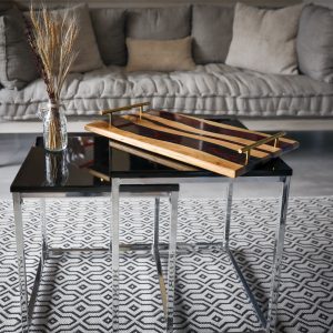 Plateaux de présentation Chêne-époxy alimentaire