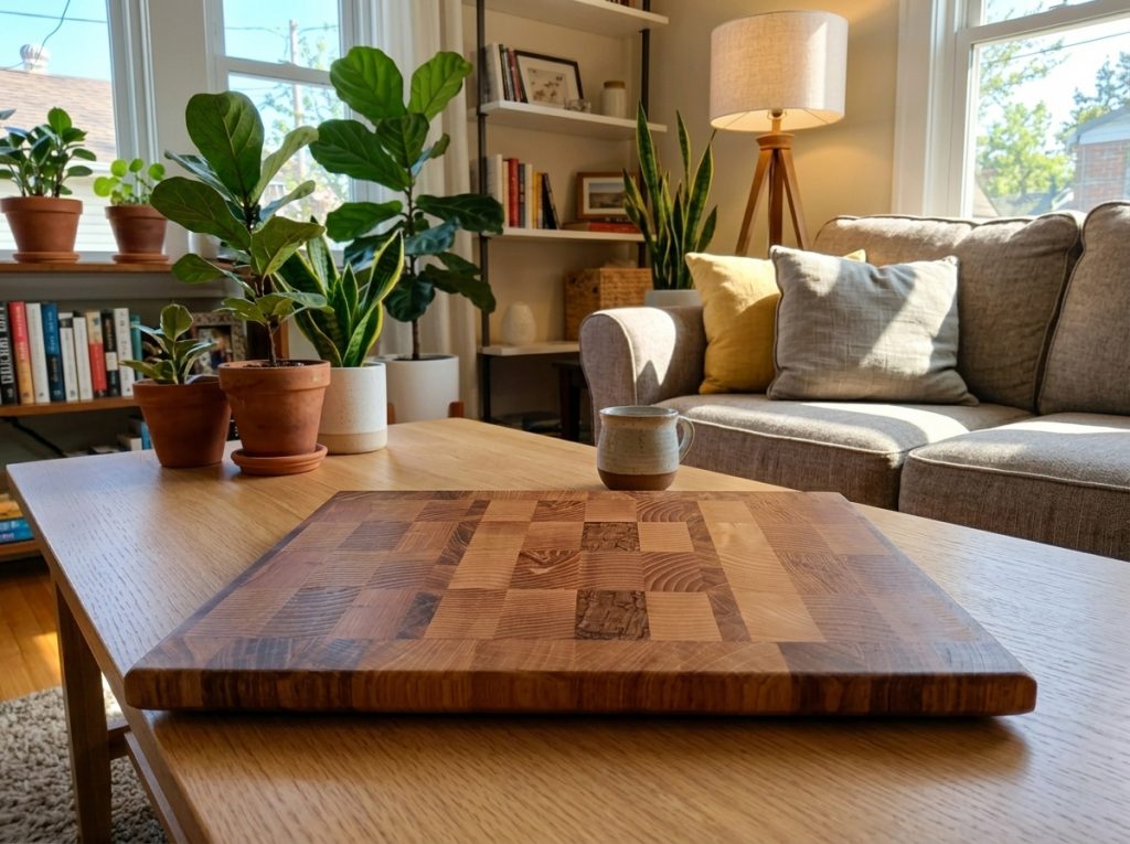 Planche à découper en bois de bout