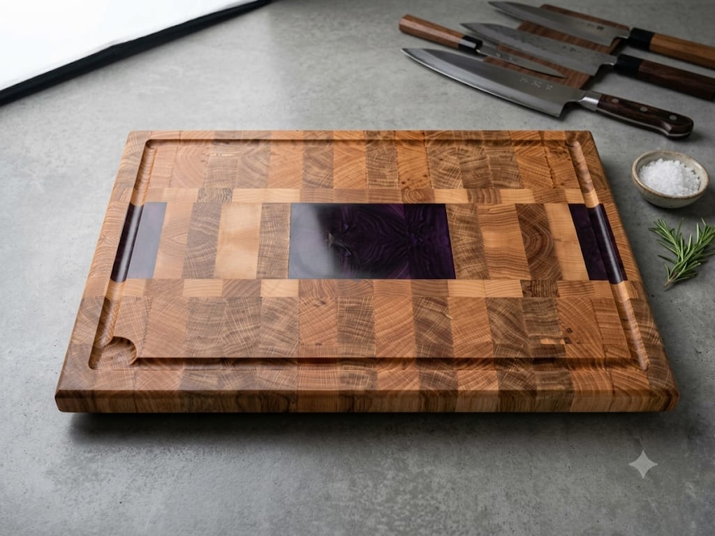Planche à découper en bois de bout