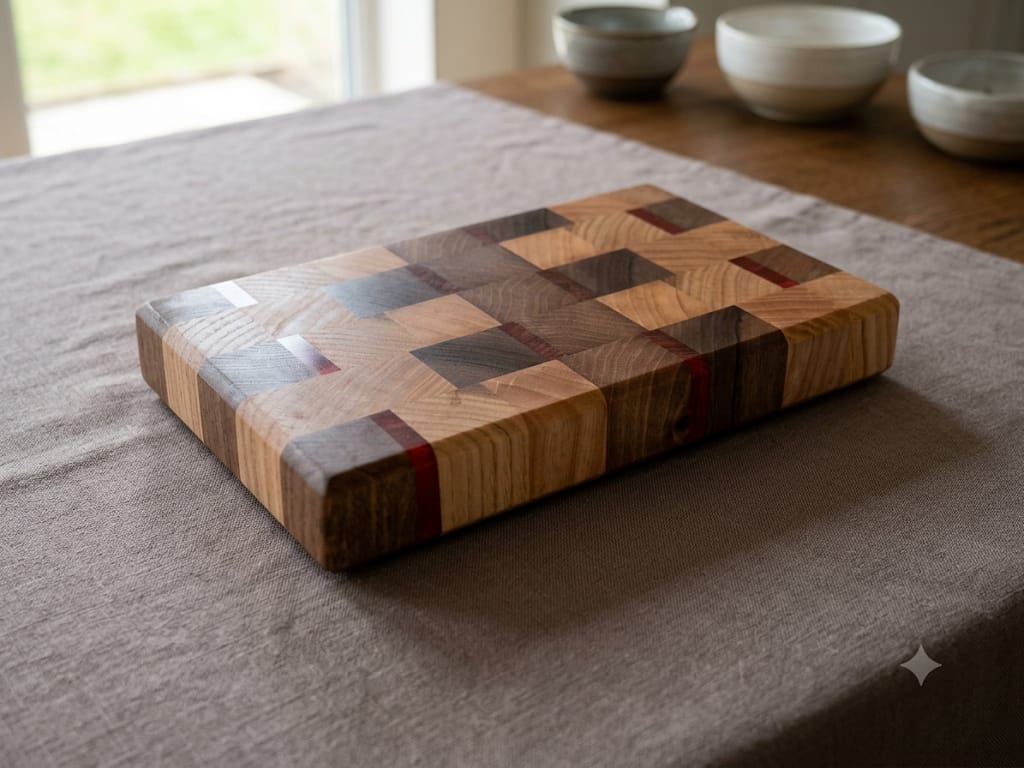 Planche à découper en bois de bout