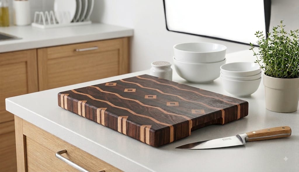 Planche à découper en bois de bout